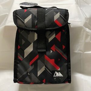 NWT Insulated Lunch Bag Black,abstract Fold Down Arctic Zone